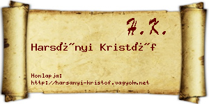 Harsányi Kristóf névjegykártya
